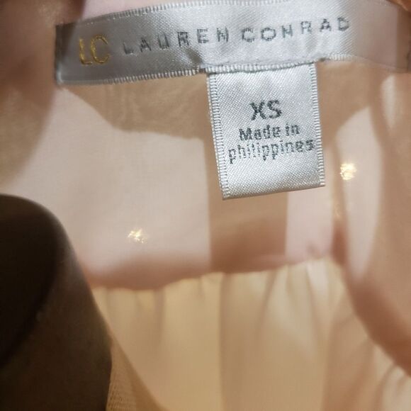 Lauren Conrad Blush Pink Floral Chiffon Hi-Lo Top Size XS - Picture 6 of 7